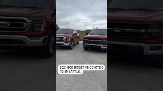 0-60 Battle 2024 3.5 Eco F-150 Vs. 5.0 F-150 #AmericanTrucks #2024F150 #EcoboostVsCoyote