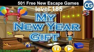 Walkthrough 501 Free New Escape Games level 185 - My new year gift - Complete Game