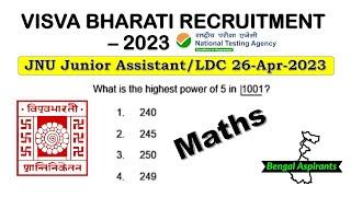 NTA Visva Bharati Previous Year question paper JNU MTS LDC visva bharati recruitment 2023