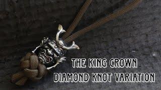 HOW TO MAKE KING CROWN DIAMOND KNOT VARIATION EASY PARACORD TUTORIAL DIY.