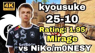 kyousuke 25-10 vs NiKom0NESY mirage  Sep 28 2024 #cs2 #pov