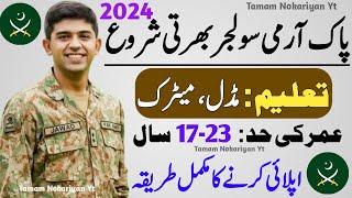 Pak Army Soldier Latest Vacancy 2023  Join Pak Army as Soldier  Pak Army Soldier New Jobs 2024