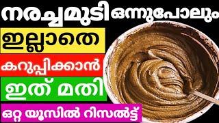 Natural Hair Dyeനരച്ചമുടി ഒന്നുപോലും ഇല്ലാതെ കറുപ്പിക്കാൻ  ഇത് മതി#trending #naturalhairdye