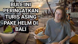 BULE CANTIK INI SUKA BGT LIBURAN DI BALIIA MENGAJAK TURIS ASING PAKE HELM 