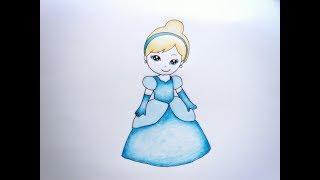 How To Draw Cinderella Princess Disney Cartoon Coloring