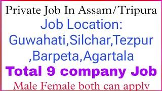 Assam Private Job 2024  Tripura Private Job 2024  Private Job In Assam  Private Job In Tripura