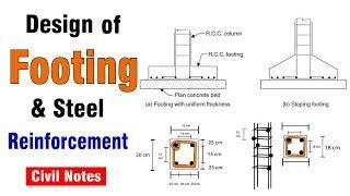 Footing Design and Reinforcement Details  - Column Design and Reinforcement Details