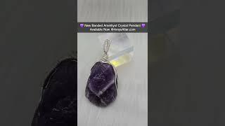  Banded Amethyst Wrapped In Silver #crystals #amethyst