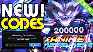 ALL NEW WORKING CODES 2024  ANIME DEFENDERS CODES  ROBLOX ANIME DEFENDERS