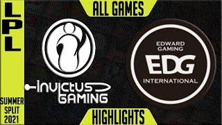 IG vs EDG Highlights ALL GAMES  LPL Summer 2021 W1D6  Invictus Gaming vs Edward Gaming