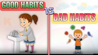 GOOD HABITS VS BAD HABITS  Educational videos for kids  Habits #kidsvideo #goodhabits #badhabits