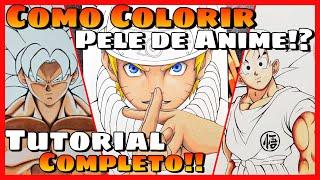 Como Colorir pele de Anime - tutorial de pele de Anime completo - lapis escolar  Faber Castell 