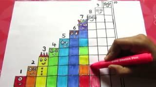 NUMBERBLOCKS 1 TO 10 LEARN TO DRAW  NUMBERBLOCKS COLOURING PAGES