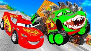 Lightning McQueen and MATER vs ZOMBIE  Pixar cars Zombie apocalypse in  BeamNG.drive