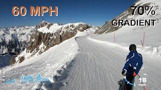 Skiing Ischgls fastest Piste Black 14A