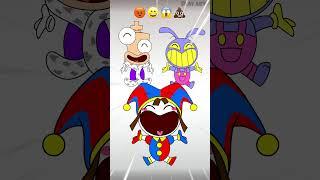 Emoji Challenge Pomni VS Jax VS KingerAmazing digital circus Funny Face Animation #shorts