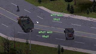 when a group of survivors ambush a military convoy in zomboid MP