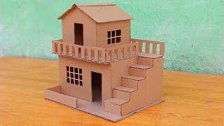 How To Make Cardboard House DIY Miniature Cardboard House  Making With Cardboard