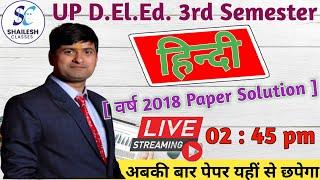 UP DElEd 3rd sem. hindi class  solution     UP DElEd 3rd sem Hindi previous year paper - 2019