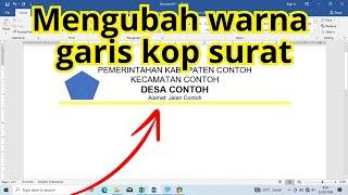 Cara mengubah warna garis bawah kop surat di Microsoft Word agar menarik