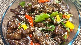 মজাদার স্বাদের মঙ্গলিয়ান বিফ  Mongolian beef Recipe  Chinese Item  By JANNAT KITCHEN