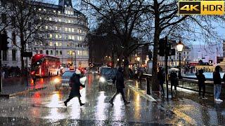 1 Hour of London Heavy Rain ️ Rain Walk Ambience 4K HDR