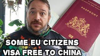 Europeans can now travel visa free to China