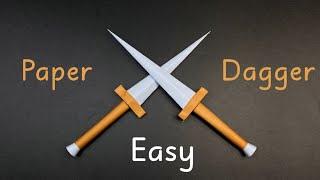 Origami Dagger Easy  Paper Knife  Origami Knife  Origami Weapons Easy
