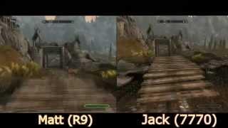 Radeon 7770 Vs Radeon R9 270X Split Screen Skyrim Ultra Settings