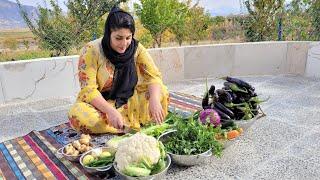 Preparing for the winter preparing pickles in the style of the Iranian village