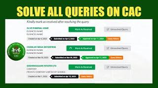 How to Resolve Queries on Corporate Affairs Commission - Live Tutorial