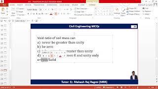 NEC License Civil MCQs  Three Phase of Soil  Soil Mechanics