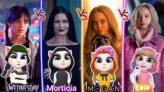 My Talking Angela 2#wednesday Addams Vs Morticia Addams Vs M3gan Doll vs Enid Sinclair️ 