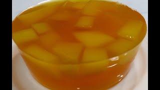 EASY DESSERT RECIPE MANGO JELLY  AGAR-AGAR BUAH MANGGA