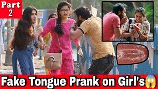 Fake Tongue Prank On Cute Girls - Best Reaction Prank On Girls 2022 Part 2 By The Crazy Infinity