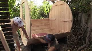 Barrel Sauna Setup Time-Lapse Video