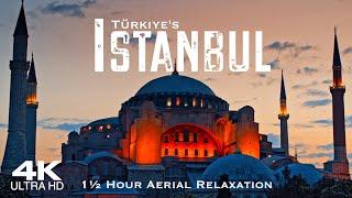 4K ISTANBUL 2024  Drone  1½ Hour Aerial Scenic Piano Relaxation  Türkiye Turkey