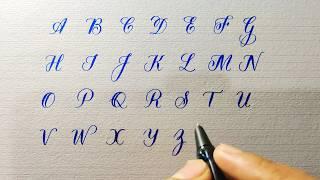 How to write Capital letters A-Z in stylish Cursive  Handwriting practice for beginners  ABCD..