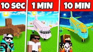  10 Seconds vs 1 Hour - Airplane Build Challenge in Minecraft