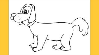 How to Draw a DOG  Kutte ka Chitra  Easy Dog Drawing Tutorial Step by Step