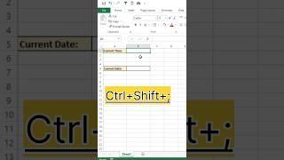 How to Enter Current Date and Time in Excel with Keyboard Shortcuts #Shorts #excel