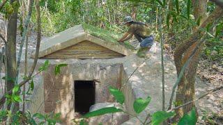 GIRL SOLO BUSHCRAFTS ADVENTURE LIVING OFF GRID BUILD UNDERGROUND LITTLE HOME SHELTER