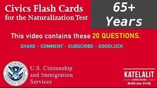 Civics Questions for the U.S. Citizenship Naturalization Test  2017 65+ Years