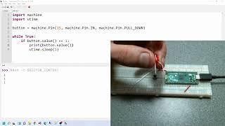 Raspberry Pi Pico - MicroPython - Simple Tutorials - Lesson 8 Messing with buttonsGPIO.