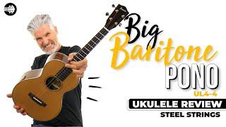 Pono UL4-4 Big Baritone Steel Strings Ukulele  Baritone #Ukulele Review