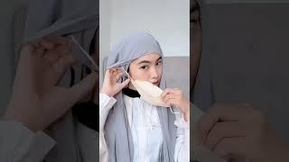 Tutorial Hijab Pashmina Tutup Leher bisa pakai masker #hijab #tutorialhijab #pashminainstan #shorts