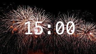 15 Minute Countdown Timer with Alarm  Relaxing Music  Fireworks Timer