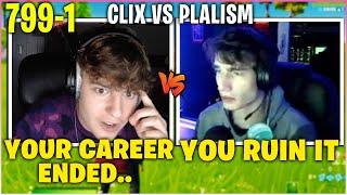 CLIX SHUTS UP *COCKY* PLALISM After He RUINS 800-0 1v1 BUILD Fight Record Fortnite