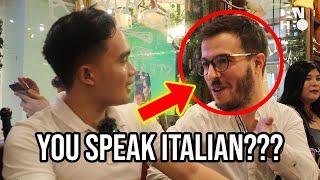 Italian Guys Reaction when a Filipino spoke Italian in Italian Restaurant 