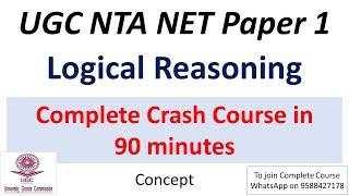 Complete Crash Course in 90 minutes  Logical Reasoning  UGC NET 2022 Paper 1